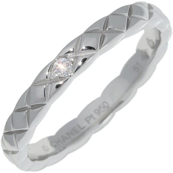 Chanel Coco Crush Pt950 Diamond Ring Size 10.5 - Picture 1 of 6